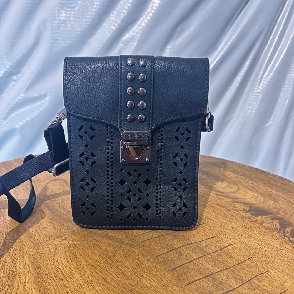 Black leather crossbody